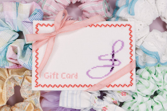 Cross-stitched gift card holder